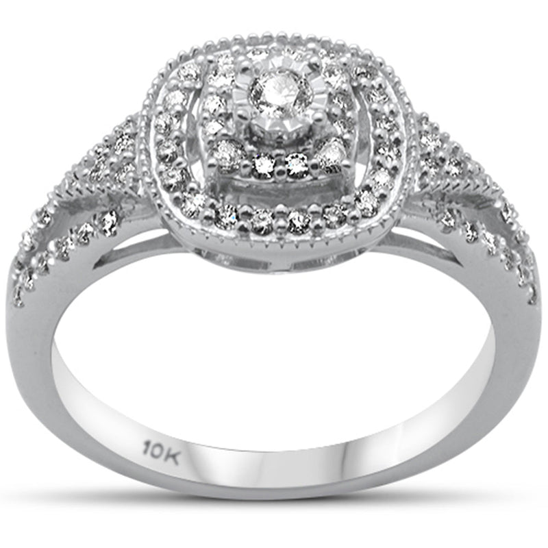 DIAMOND CLOSEOUT! .36ct G SI 10K White Gold Diamond Engagement Ring