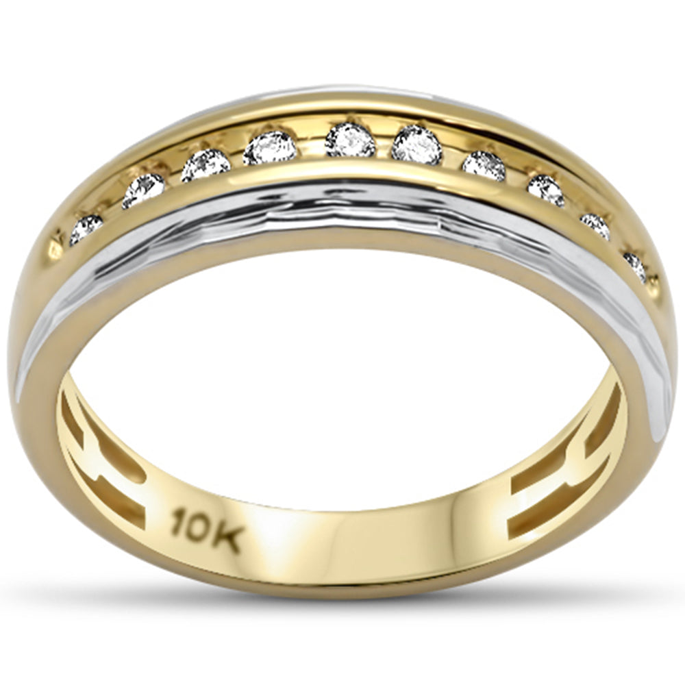 DIAMOND CLOSEOUT!  .24ct G SI 10K Yellow Gold Diamond Men's Band Ring Size 10