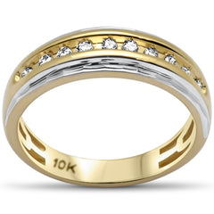 DIAMOND CLOSEOUT!  .24ct G SI 10K Yellow Gold Diamond Men's Band Ring Size 10
