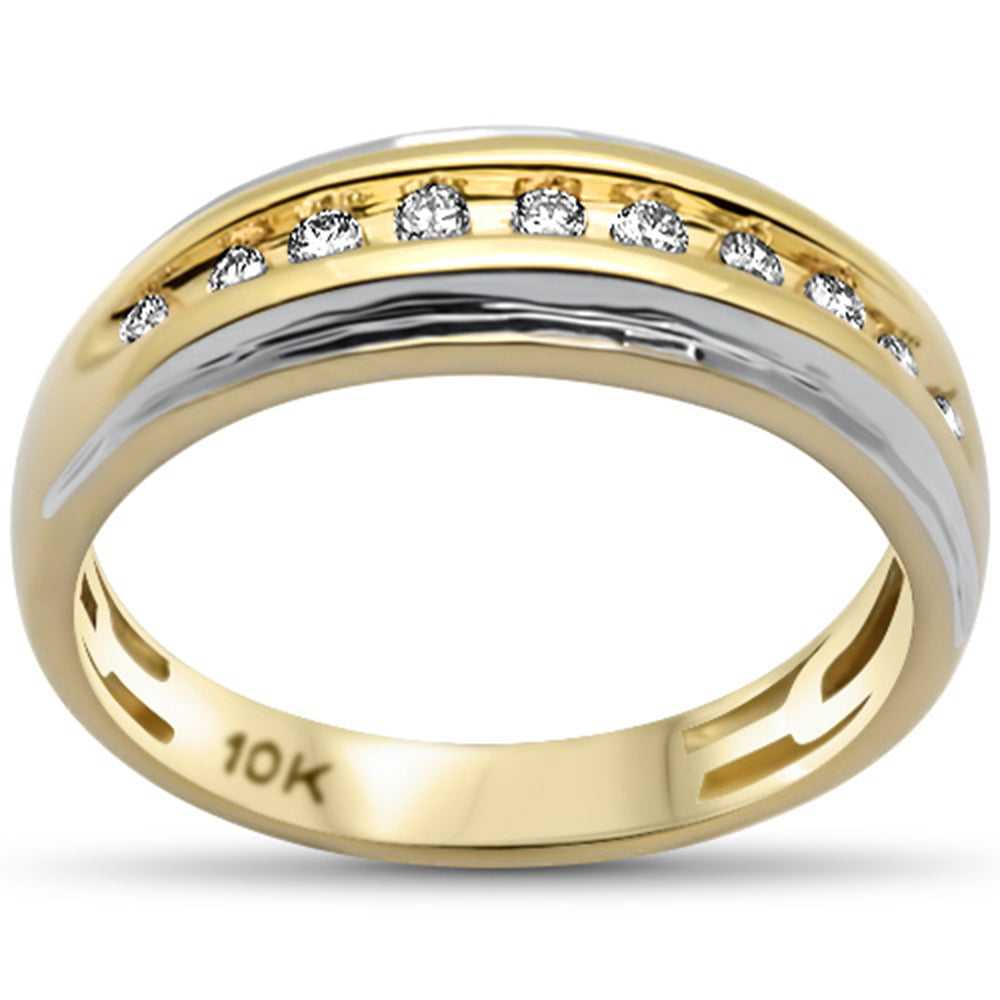 DIAMOND CLOSEOUT! .24ct G SI 10K Yellow Gold Diamond Men's Band Ring Size 10