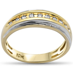 DIAMOND CLOSEOUT! .24ct G SI 10K Yellow Gold Diamond Men's Band Ring Size 10