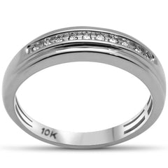 DIAMOND CLOSEOUT!  .13ct G SI 10K White Gold Diamond Men's Band Ring Size 10