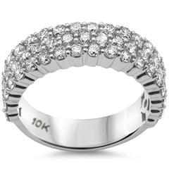 DIAMOND CLOSEOUT!  3.02ct G SI 10K White Gold Diamond Men's Band Ring Size 10