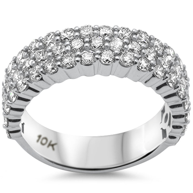DIAMOND CLOSEOUT!  3.02ct G SI 10K White Gold Diamond Men's Band Ring Size 10