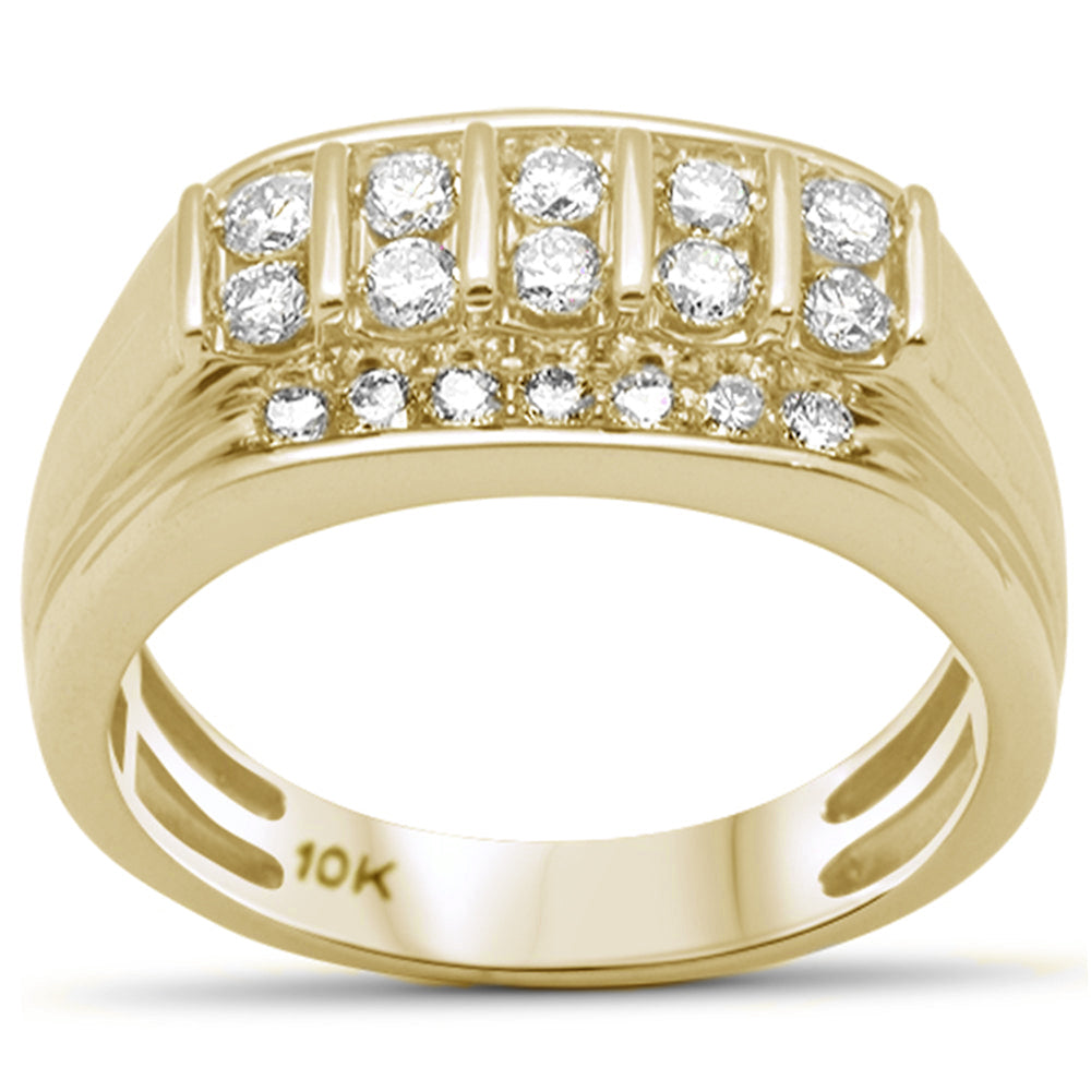 DIAMOND CLOSEOUT!  .99ct G SI 10K Yellow Gold Diamond Men's Band Ring Size 10