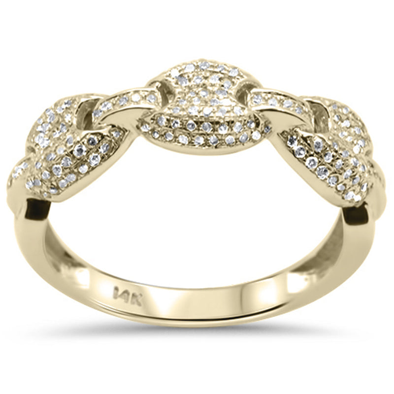 DIAMOND CLOSEOUT! .55ct G SI 14K Yellow Gold Diamond Mariner link Chain style Men's Ring Band Size 10