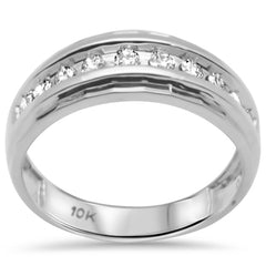 DIAMOND  CLOSEOUT!  .51ct G SI 10K White Gold Diamond Men's Ring Band Size 10
