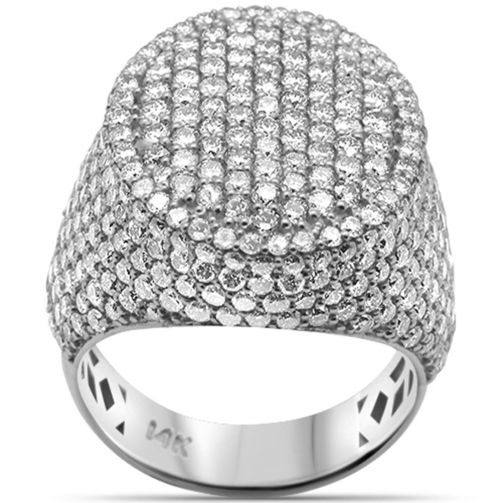 DIAMOND CLOSEOUT!  6.77ct G SI 14K White Gold Diamond Iced Out Micro Pave Men's Ring Size 10