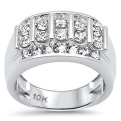 DIAMOND  CLOSEOUT!  2.02ct G SI 10K White Gold Diamond Men's Ring size 10