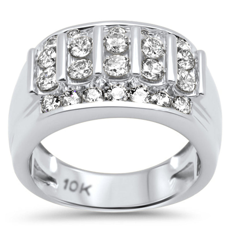 DIAMOND  CLOSEOUT!  2.02ct G SI 10K White Gold Diamond Men's Ring size 10