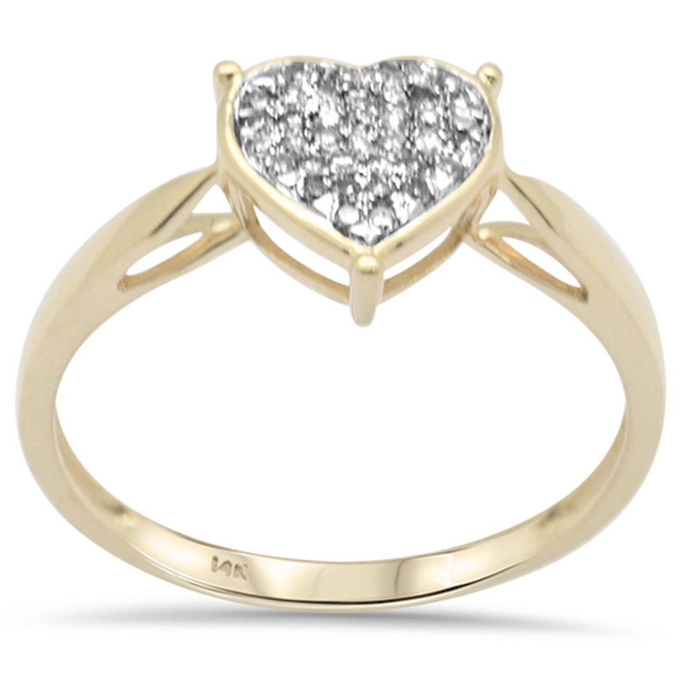 DIAMOND CLOSEOUT! .09ct G SI 14K Yellow Gold Diamond Heart Shaped Ring Size 6.5