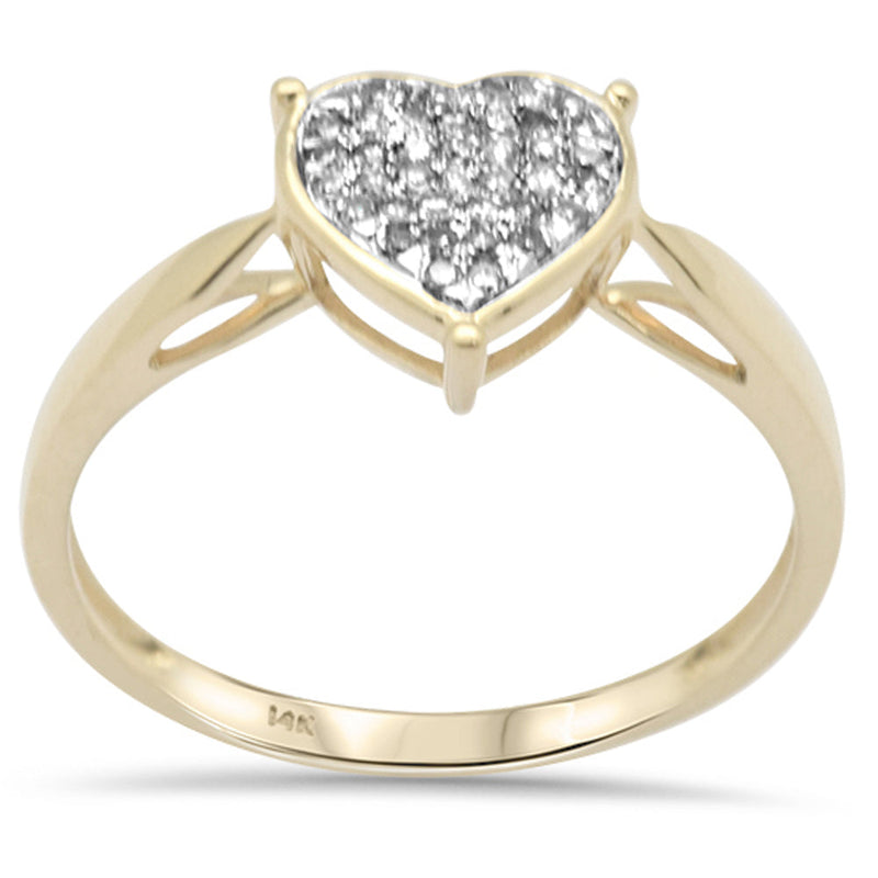 DIAMOND CLOSEOUT! .09ct G SI 14K Yellow Gold Diamond Heart Shaped Ring Size 6.5