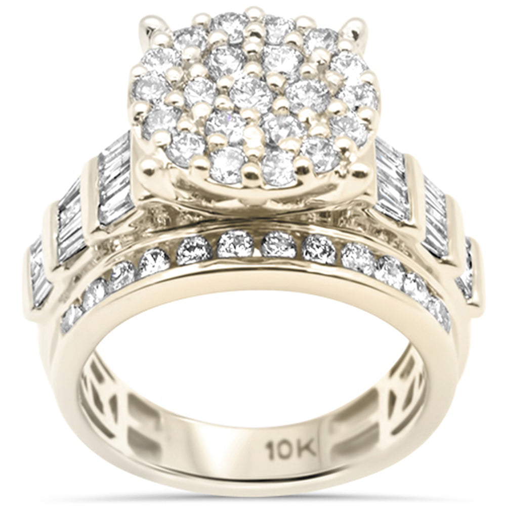 DIAMOND CLOSEOUT! 1.97ct G SI 10K Yellow Gold Diamond Round & Baguette Ring Size 6.5