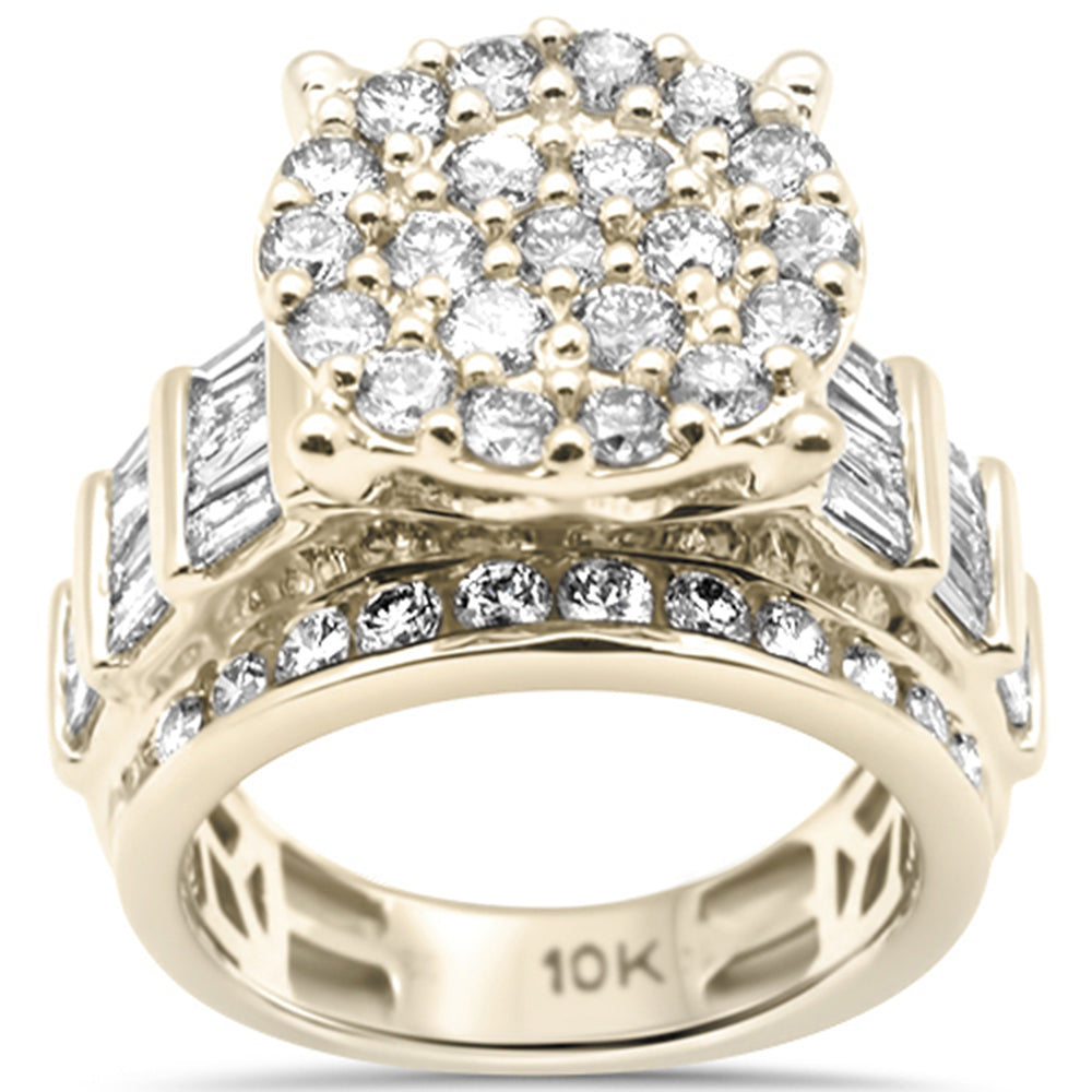 DIAMOND CLOSEOUT! 3.06ct G SI 10K Yellow Gold Diamond Round & Baguette Ring Size 6.5