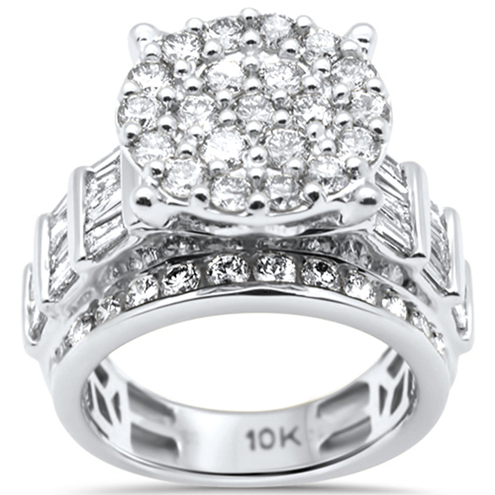 DIAMOND CLOSEOUT! 3.03ct G SI 10K White Gold Diamond Round & Baguette Ring Size 6.5