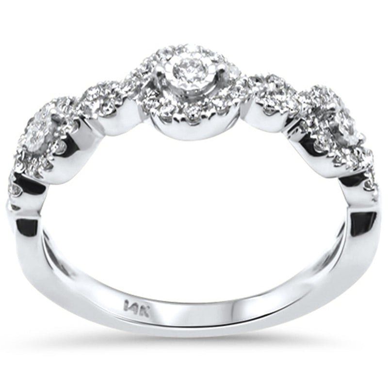 DIAMOND CLOSEOUT! .33ct G SI 14K White Gold Diamond Fashion Band Ring Size 6.5