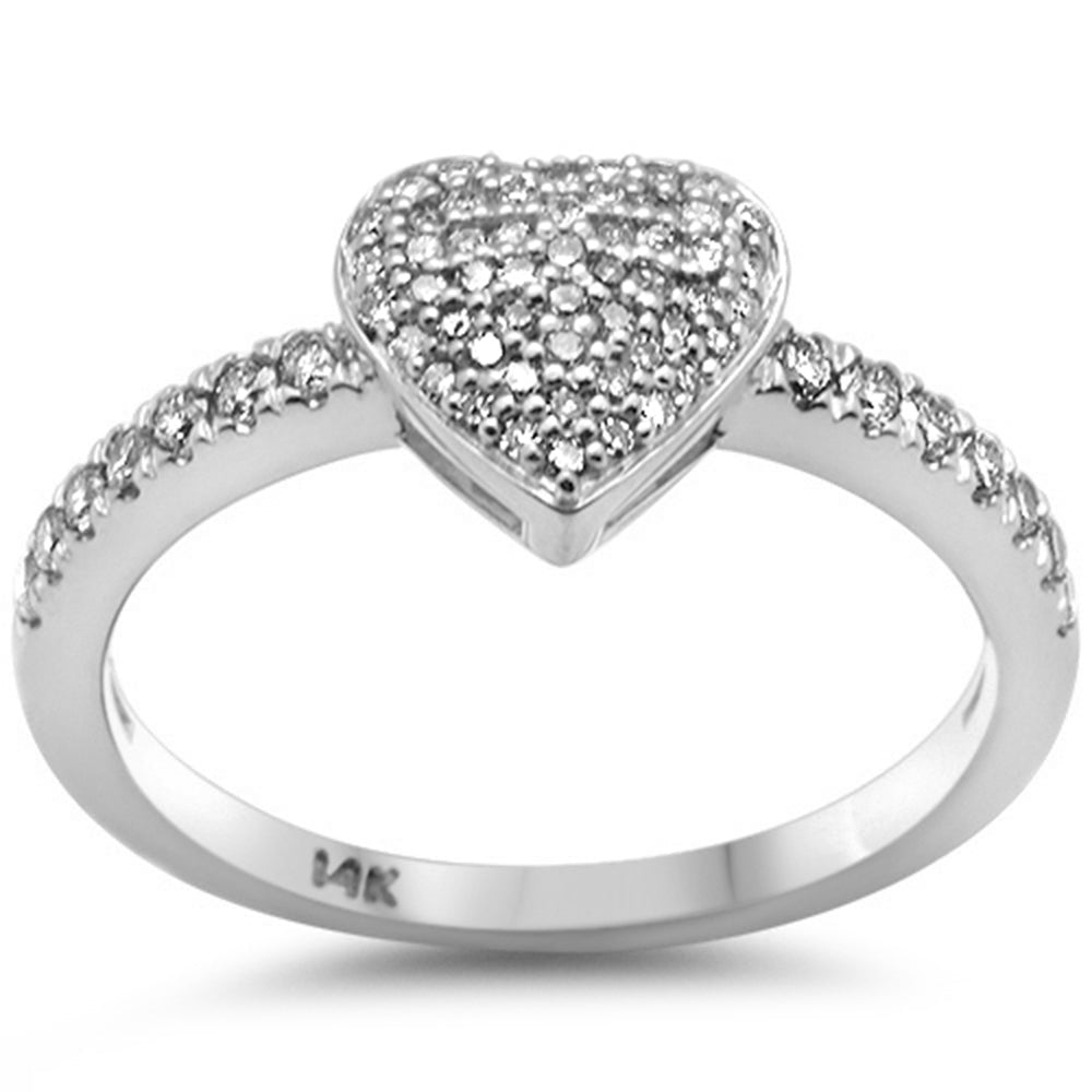 DIAMOND CLOSEOUT!  .33ct G SI 14K White Gold Diamond Heart Shaped Ring Size 6.5