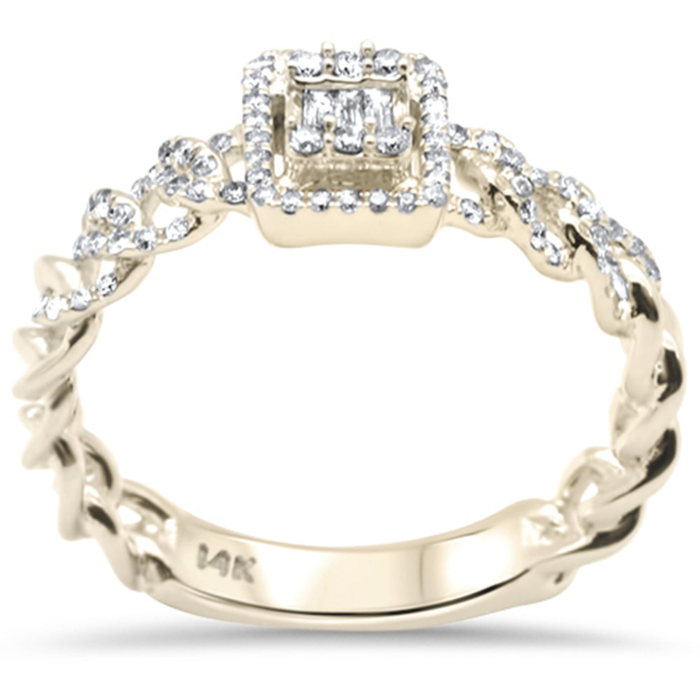 DIAMOND CLOSEOUT! .30ct G SI 14K Yellow Gold Diamond Round & Baguette Ring