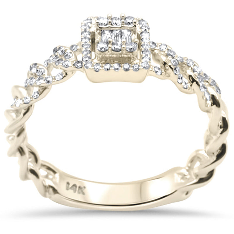 DIAMOND CLOSEOUT! .30ct G SI 14K Yellow Gold Diamond Round & Baguette Ring