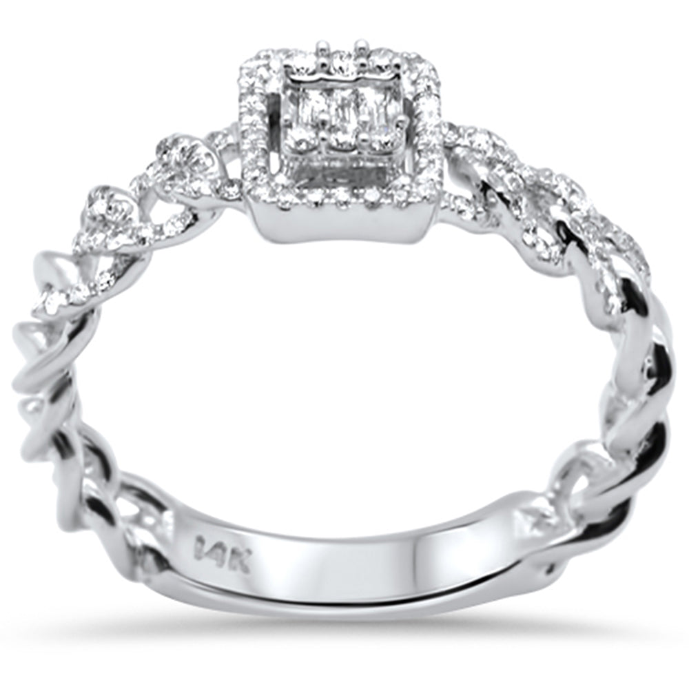 DIAMOND CLOSEOUT!  .28ct G SI 14K White Gold Diamond Round & Baguette Ring