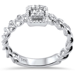 DIAMOND CLOSEOUT!  .28ct G SI 14K White Gold Diamond Round & Baguette Ring