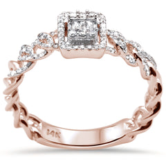 DIAMOND CLOSEOUT!  .29ct G SI 14K Rose Gold Diamond Round & Baguette Ring