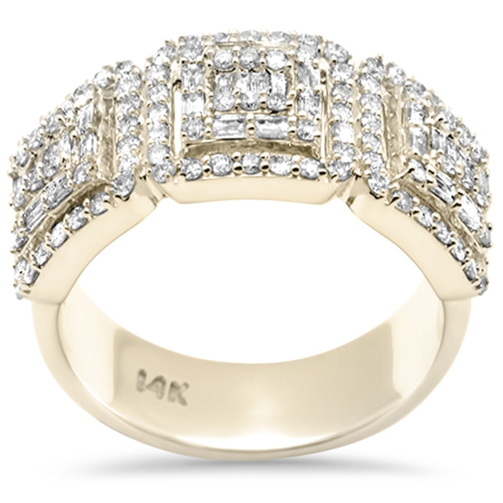 DIAMOND CLOSEOUT! 1.48ct G SI 14K Yellow Gold Diamond Round & Baguette Men's Band Ring Size 10