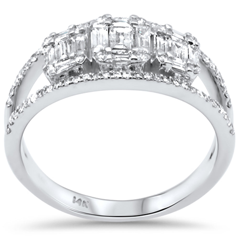 DIAMOND CLOSEOUT! .71ct G SI 14K White Gold Diamond Round & Baguette Ring