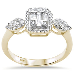 DIAMOND CLOSEOUT!  .43ct G SI 14K Yellow Gold Diamond Round & Baguette Engagement Ring