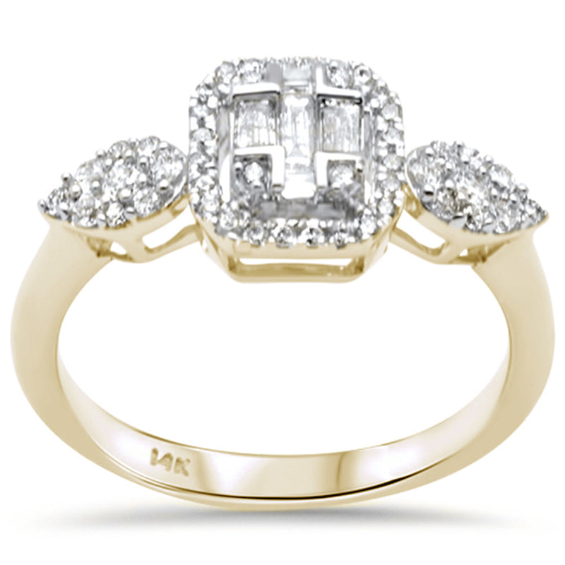 DIAMOND CLOSEOUT!  .43ct G SI 14K Yellow Gold Diamond Round & Baguette Engagement Ring