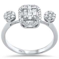 DIAMOND CLOSEOUT! .41ct G SI 14K White Gold Diamond Round & Baguette Diamond Engagement Ring