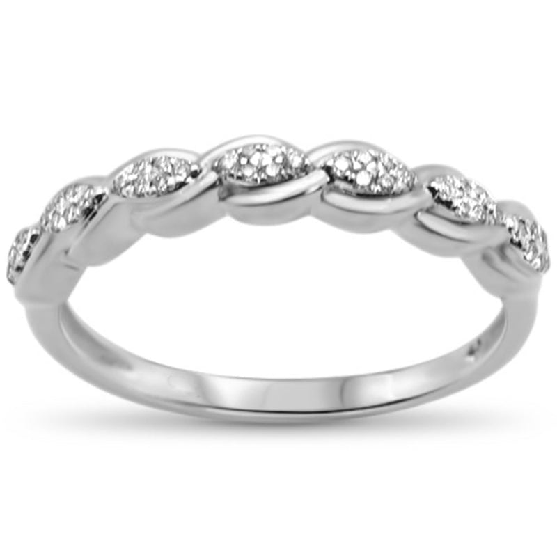 DIAMOND CLOSEOUT!  .14ct G SI 14K White Gold Ladies Diamond Band Ring Size 6.5