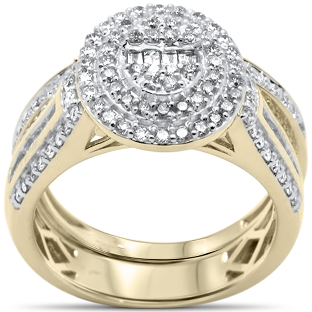 DIAMOND CLOSEOUT! .99ct G SI 14K Yellow Gold Diamond Engagement Ring Bridal Set Size 6.5