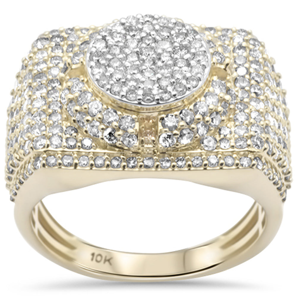 DIAMOND CLOSEOUT!  2.75ct G SI 10K Yellow Gold Hip Hop Men's Diamond Ring Band Size 10