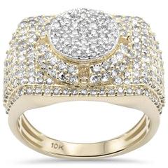 DIAMOND CLOSEOUT!  2.75ct G SI 10K Yellow Gold Hip Hop Men's Diamond Ring Band Size 10