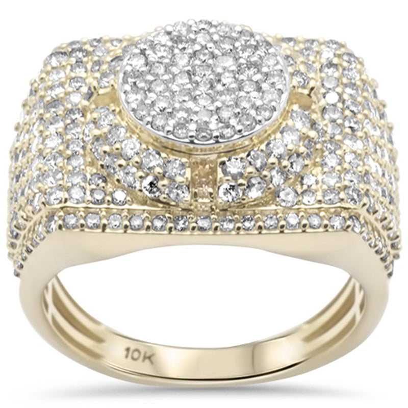 DIAMOND CLOSEOUT!  2.75ct G SI 10K Yellow Gold Hip Hop Men's Diamond Ring Band Size 10