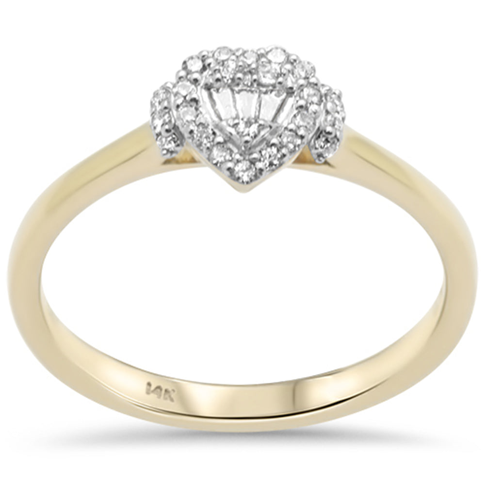 DIAMOND CLOSEOUT! .14ct G SI 14K Yellow Gold Round & Baguette Diamond Engagement Ring