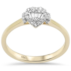 DIAMOND CLOSEOUT! .14ct G SI 14K Yellow Gold Round & Baguette Diamond Engagement Ring