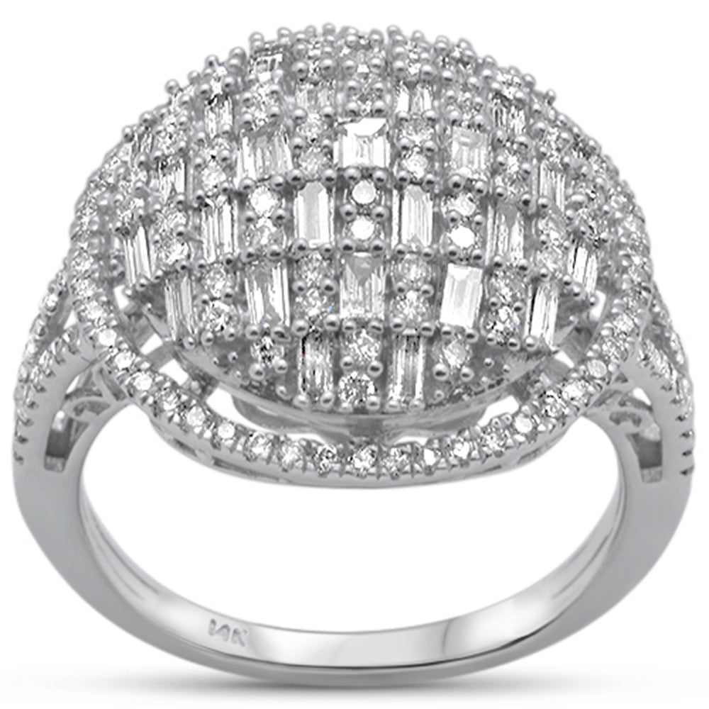 DIAMOND CLOSEOUT!  1.04ct G SI 14K White Gold Round & Baguette Diamond Engagement Ring