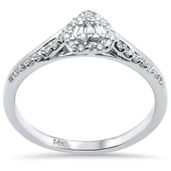 DIAMOND CLOSEOUT! .17ct G SI 14K White Gold Heart Shaped Round & Baguette Diamond Engagement Ring