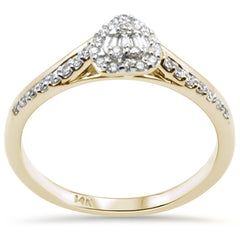 DIAMOND CLOSEOUT! .17ct G SI 14K Yellow Gold Heart Shaped Round & Baguette Diamond Engagement Ring
