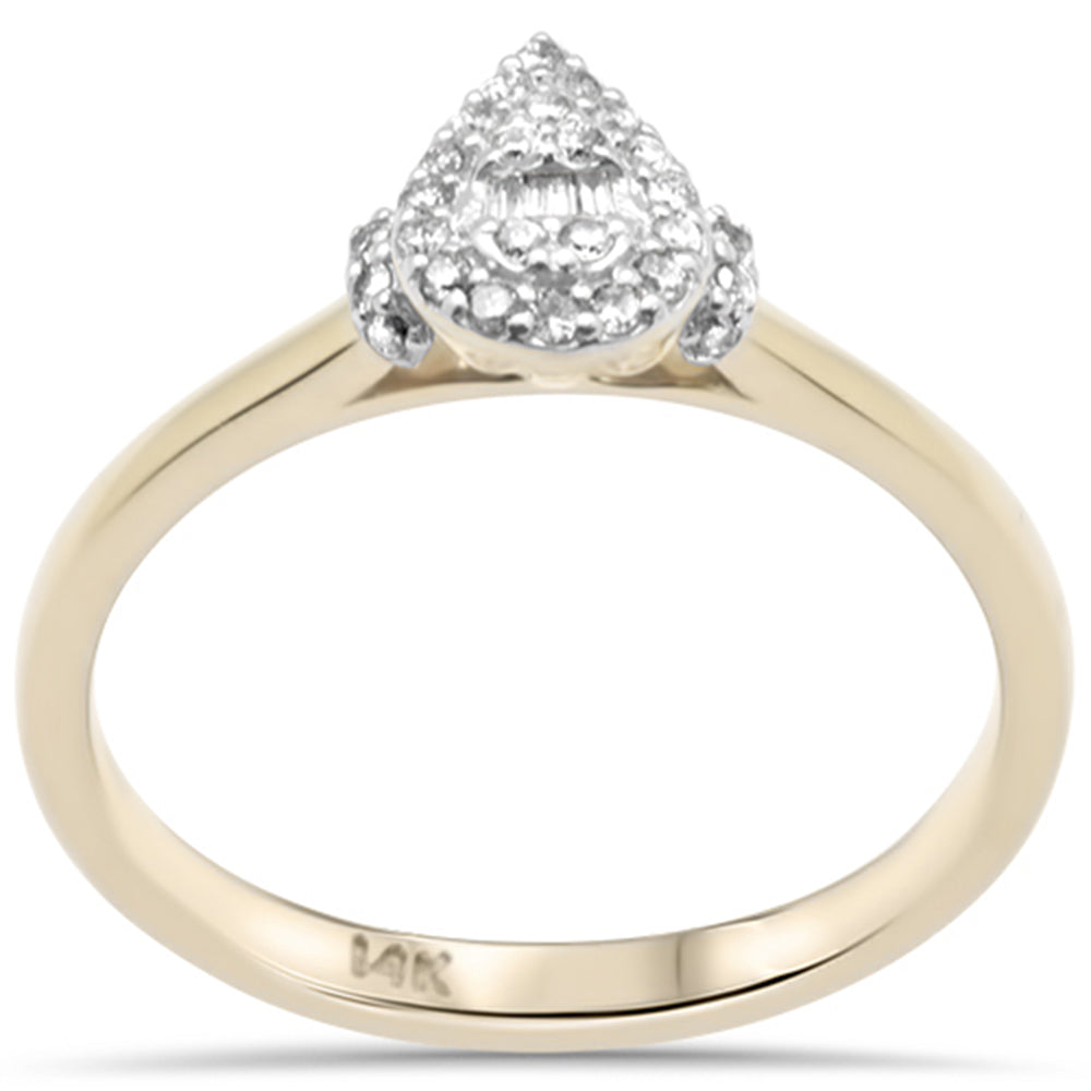 DIAMOND CLOSEOUT! .16ct G SI 14K Yellow Gold Heart Shaped Round & Baguette Diamond Engagement Ring