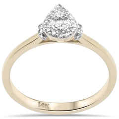DIAMOND CLOSEOUT! .16ct G SI 14K Yellow Gold Heart Shaped Round & Baguette Diamond Engagement Ring