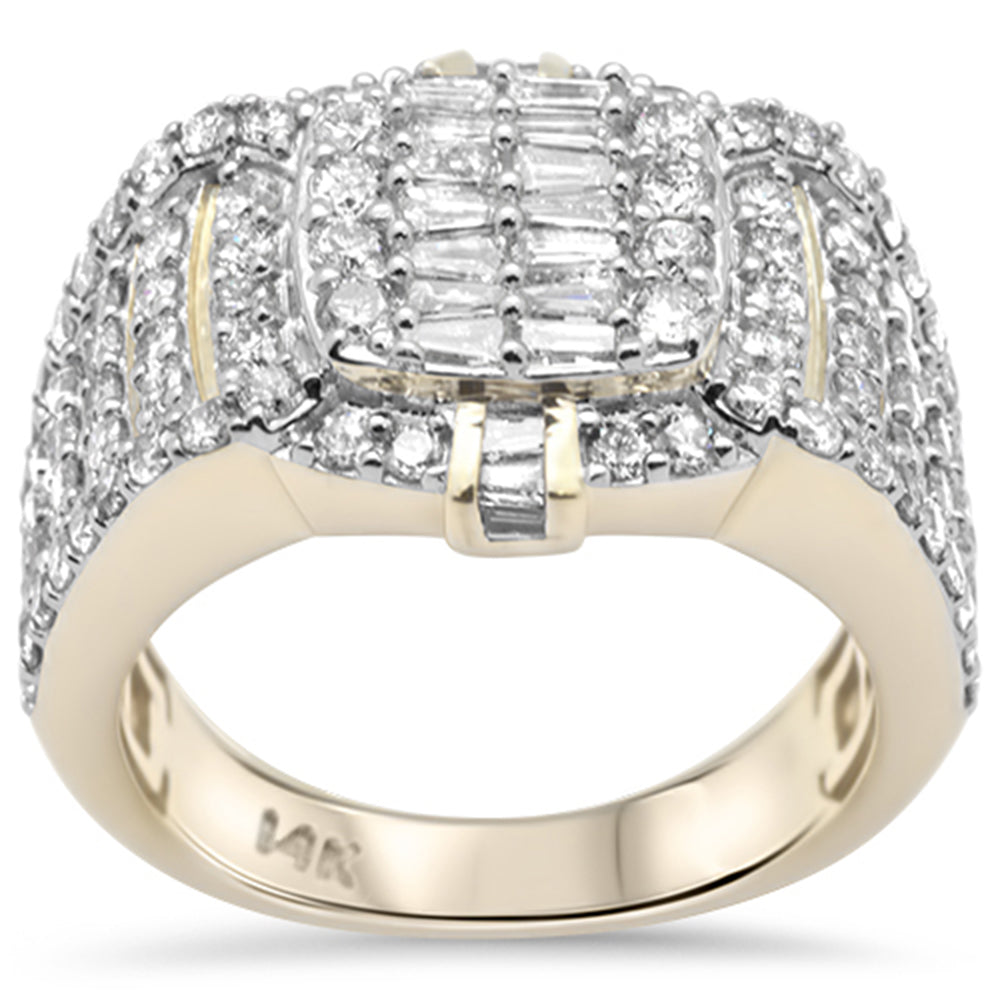 DIAMOND CLOSEOUT!  2.69ct G SI 14K Yellow Gold Round & Baguette Diamond Men's Ring Band