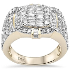 DIAMOND CLOSEOUT!  2.69ct G SI 14K Yellow Gold Round & Baguette Diamond Men's Ring Band