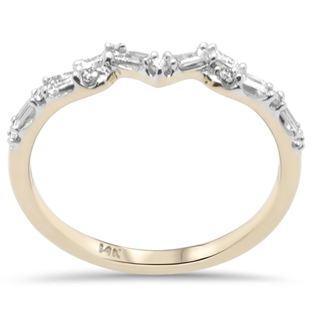 SPECIAL! .22ct G SI 14K Yellow Gold Round & Baguette Diamond Engagement Ring Band
