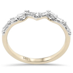 SPECIAL! .22ct G SI 14K Yellow Gold Round & Baguette Diamond Engagement Ring Band