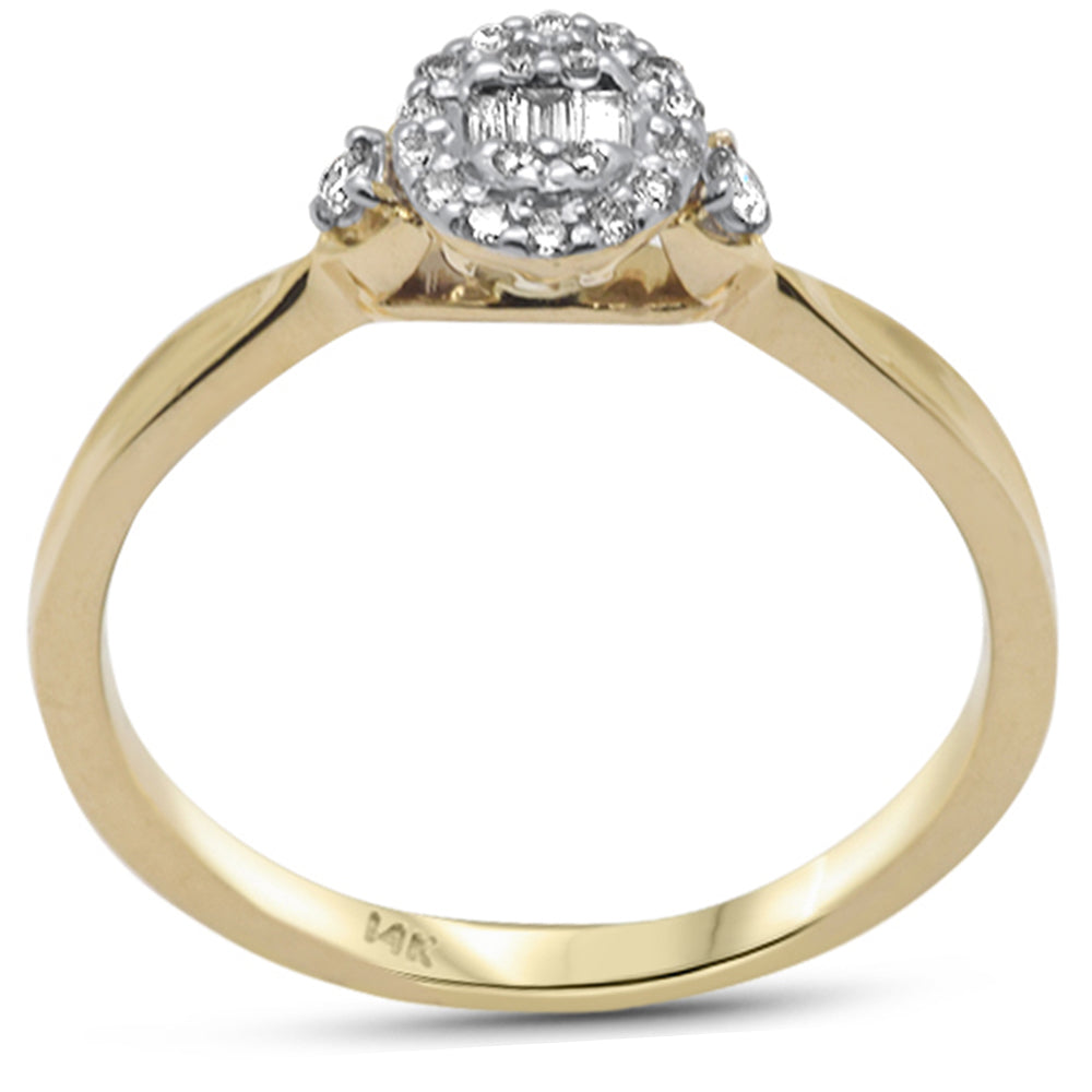 DIAMOND CLOSEOUT! .16ct G SI 14K Yellow Gold Round & Baguette Diamond Engagement Ring