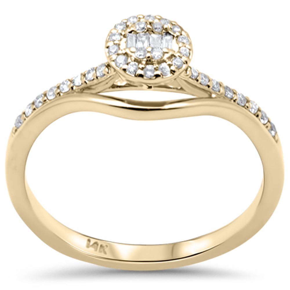 SPECIAL! .19ct G SI 14K Yellow Gold Round & Baguette Diamond Engagement Ring