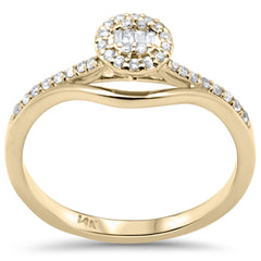 SPECIAL! .19ct G SI 14K Yellow Gold Round & Baguette Diamond Engagement Ring